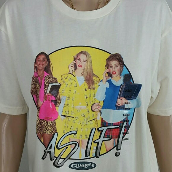 Clueless Tops - Graphic top tshirt size L Clueless 90' s NWT